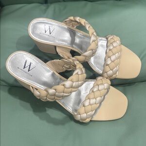 Worthington Cream Braided Heeled Sandals